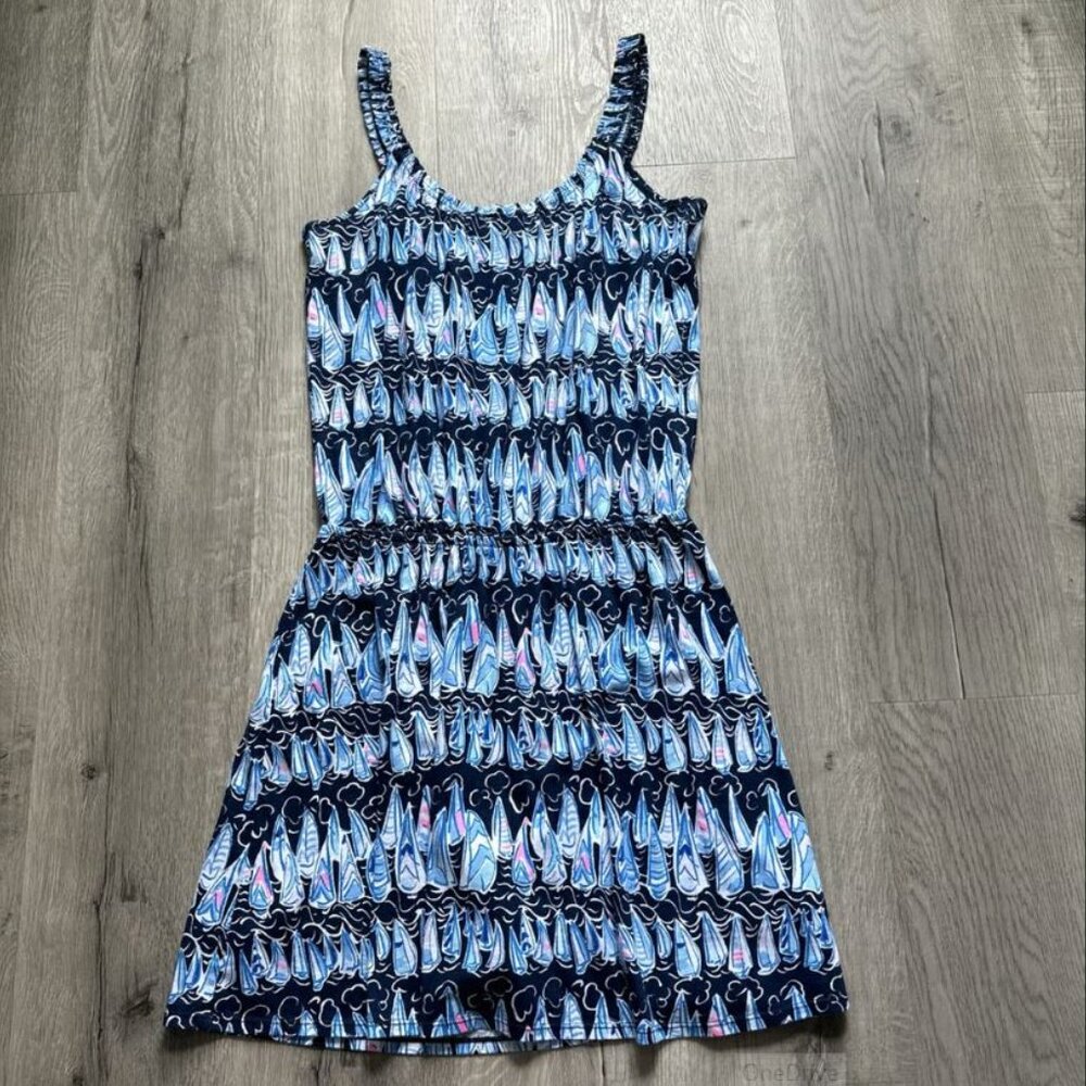 MEDIUM Lilly Pulitzer Loro Romper Low Tide Sails and Stripes